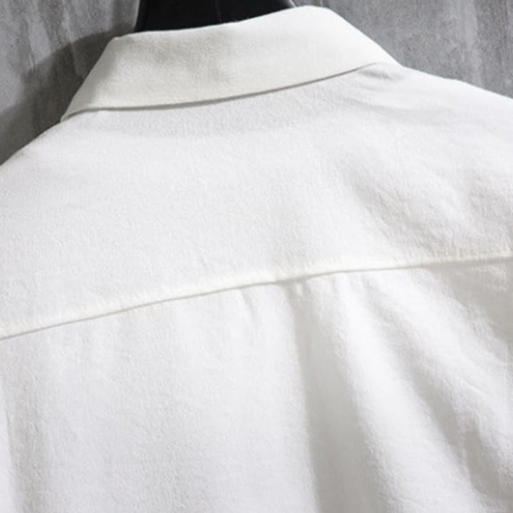 Buddha Stonesカジュアル 無地 フロントボタン 七分袖 メンズシャツ - image 10