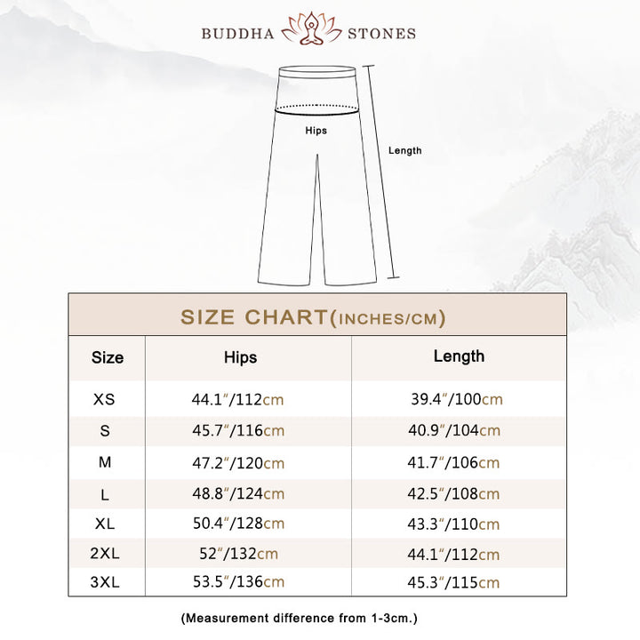 Buddha Stones夏用 ユニセックス 伸縮性ウエスト 太極拳 気功練習 通気性 ポケット付き コットンリネンパンツ - image 5