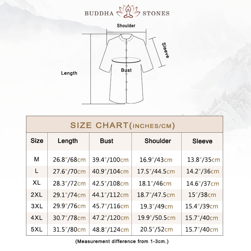 Buddha Stones無地 メンズ 半袖 コットンシャツ - image 5