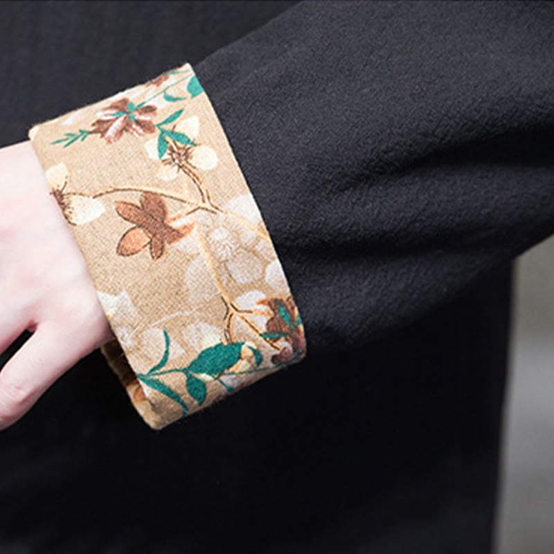 Buddha Stones梅の花 刺繍 カフス 花柄 カエルボタン 唐装 コットンリネン メンズ ジャケット シャツ - image 11