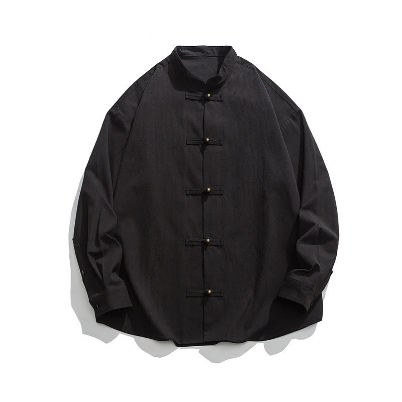 Buddha Stones無地 カエルボタン 唐装 コットン メンズ ジャケット シャツ  - image 8