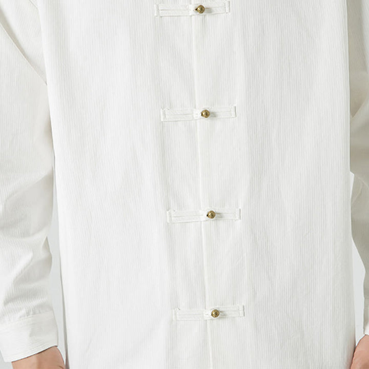 Buddha Stones無地 カエルボタン 唐装 コットン メンズ ジャケット シャツ  - image 18