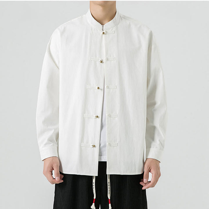 Buddha Stones無地 カエルボタン 唐装 コットン メンズ ジャケット シャツ  - image 11