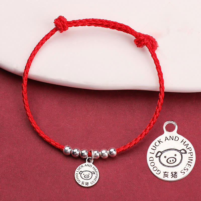 Buddha Stones十二支 子供用赤紐999 スターリングシルバー守護ブレスレット
