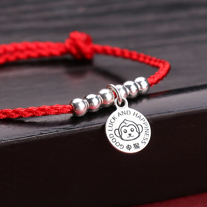 Buddha Stones十二支 子供用赤紐999 スターリングシルバー守護ブレスレット