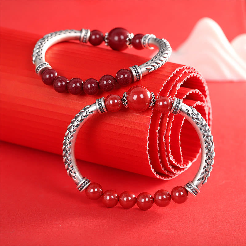 Buddha Stones999スターリングシルバー 辰砂 麦の穂 祝福ブレスレット バングル - image 13