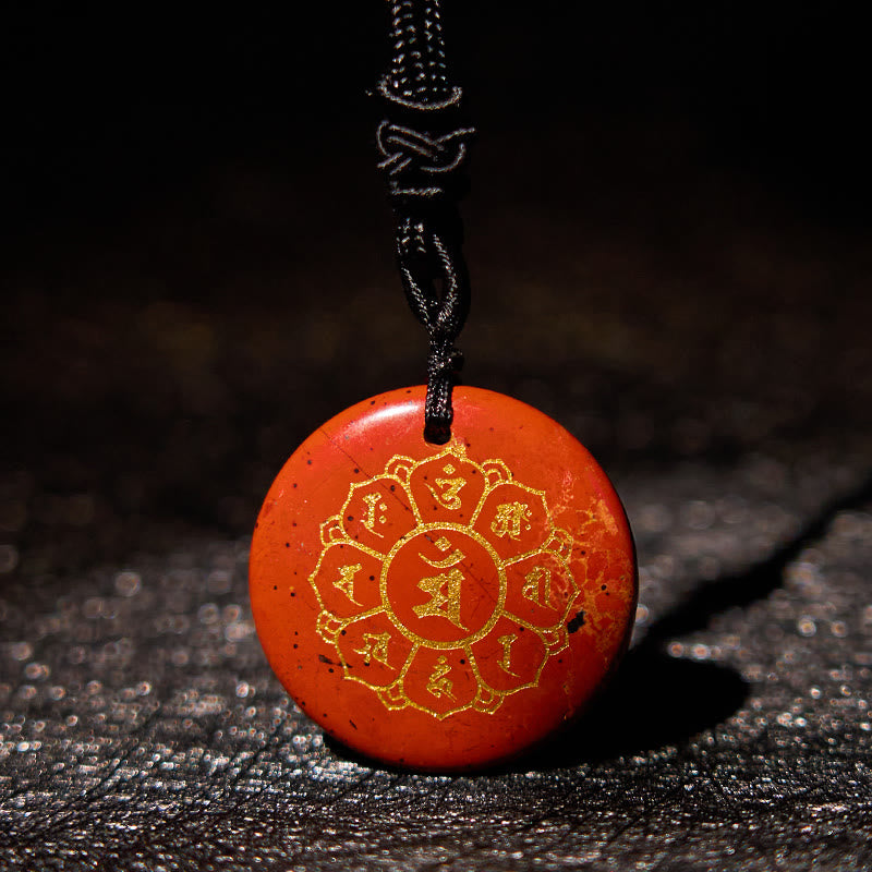 Buddha Stonesオーム・マニ・パドメ・フム天然水晶各種 黒曜石 強さのネックレスペンダント - image 20