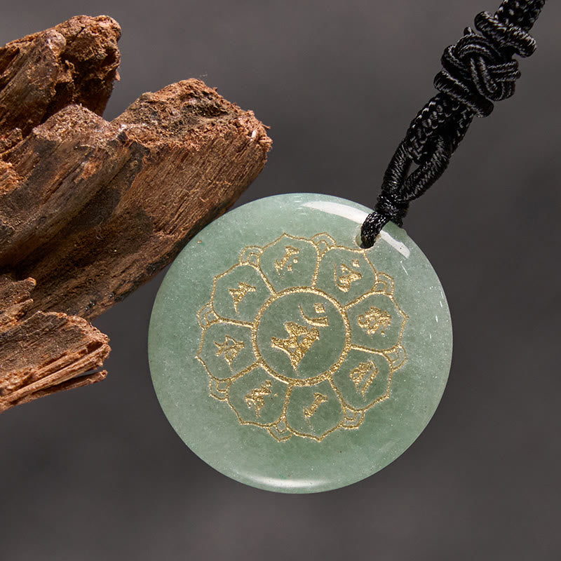 Buddha Stonesオーム・マニ・パドメ・フム天然水晶各種 黒曜石 強さのネックレスペンダント - image 15