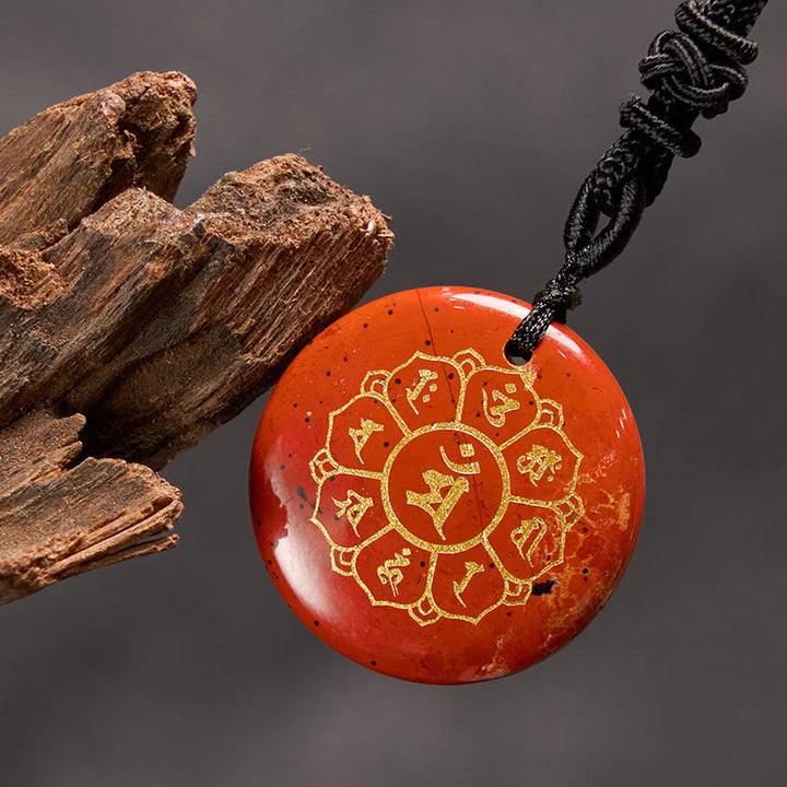 Buddha Stonesオーム・マニ・パドメ・フム天然水晶各種 黒曜石 強さのネックレスペンダント - image 19