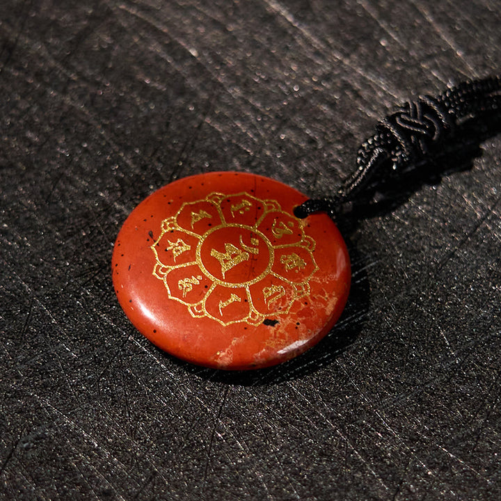 Buddha Stonesオーム・マニ・パドメ・フム天然水晶各種 黒曜石 強さのネックレスペンダント - image 21