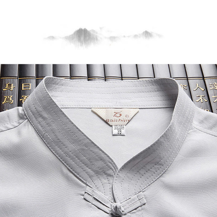 Buddha Stones中国の旧正月 刺繍 龍 カエルボタン 唐装 漢服 伝統制服 長袖 トップス パンツ 衣類 メンズセット - image 7