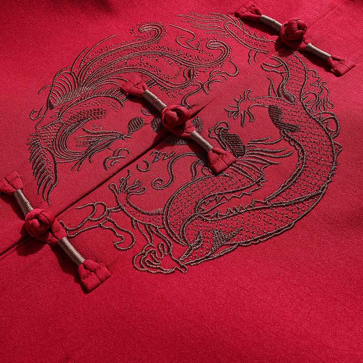 Buddha Stones中国の旧正月 刺繍 唐装 漢服 伝統制服 長袖 トップス パンツ 衣類 メンズセット - image 9