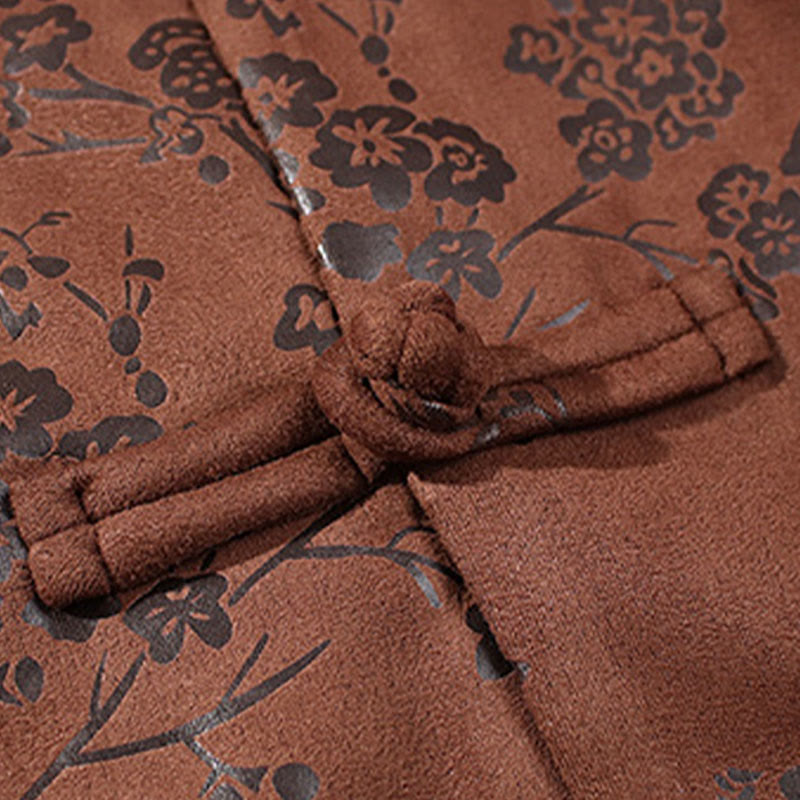 Buddha Stonesと中国の旧正月服、花柄、竹、無地、カエルボタン、唐装、綿、メンズジャケット、ポケット付きシャツ - image 20