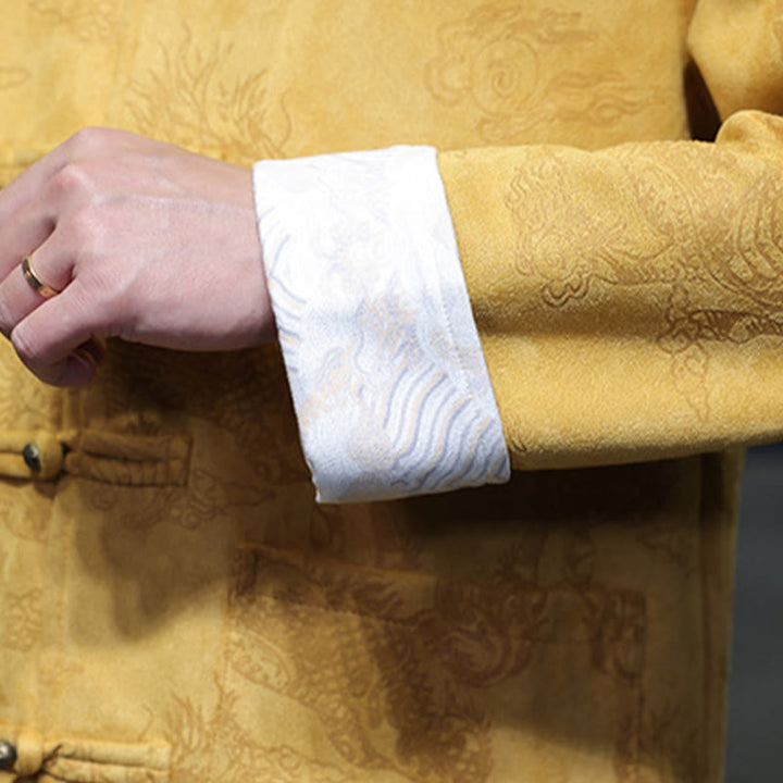 Buddha Stones、中国の旧正月、麒麟柄、カエルボタン、唐装、メンズジャケット、ポケット付きシャツ - image 11