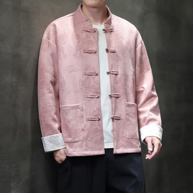 Buddha Stones、中国の旧正月、麒麟柄、カエルボタン、唐装、メンズジャケット、ポケット付きシャツ - image 36