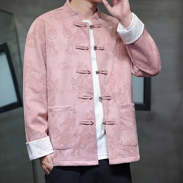 Buddha Stones、中国の旧正月、麒麟柄、カエルボタン、唐装、メンズジャケット、ポケット付きシャツ - image 32