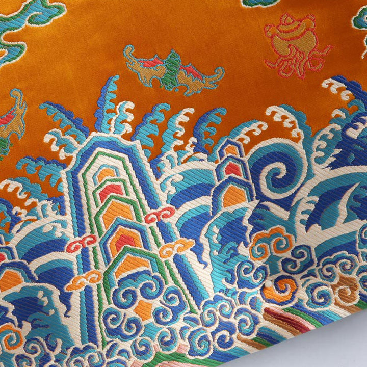 Buddha Stones、中国の旧正月、龍の刺繍、吉兆の雲、カエルボタンの唐装、メンズジャケット、シャツ