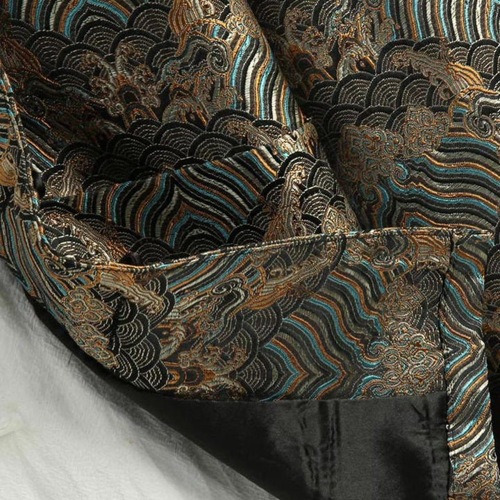 Buddha Stones中国新年 ジャカード ダマスク 海水柄 カエルボタン 唐装 メンズ ジャケット シャツ ポケット付き - image 13