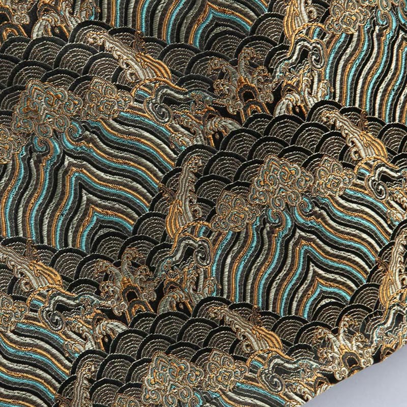Buddha Stones中国新年 ジャカード ダマスク 海水柄 カエルボタン 唐装 メンズ ジャケット シャツ ポケット付き - image 9