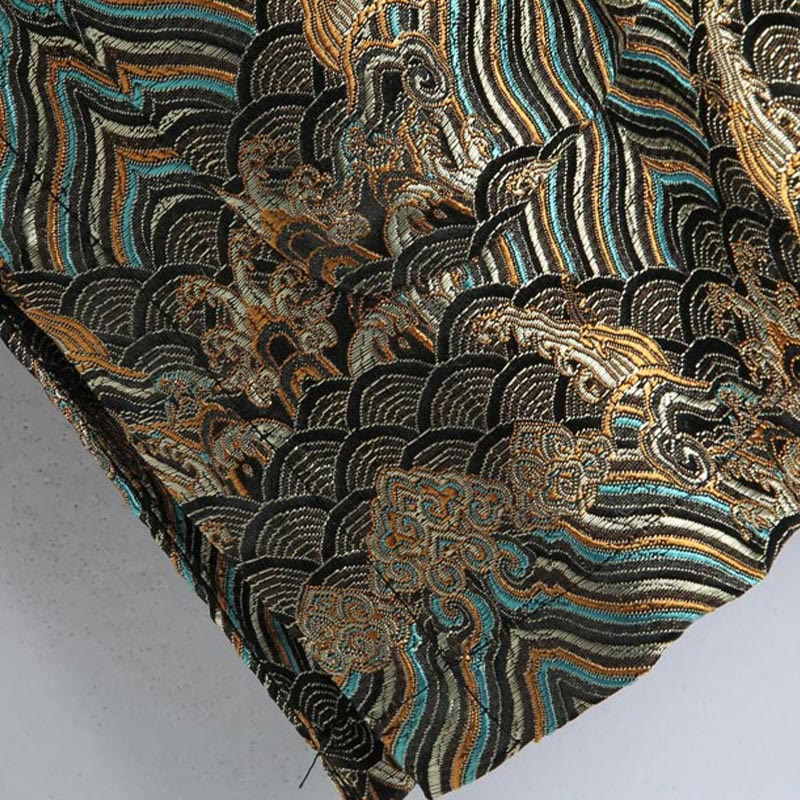 Buddha Stones中国新年 ジャカード ダマスク 海水柄 カエルボタン 唐装 メンズ ジャケット シャツ ポケット付き - image 14