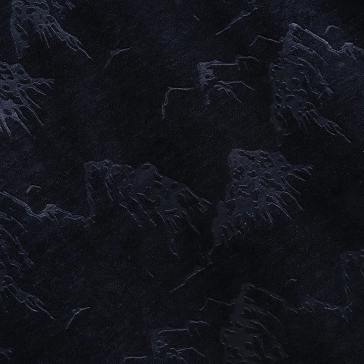 Buddha Stones、中国の旧正月風景プリント、手作りのカエルボタン唐装メンズジャケットシャツ、ポケット付き - image 11