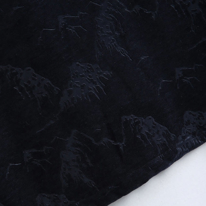 Buddha Stones、中国の旧正月風景プリント、手作りのカエルボタン唐装メンズジャケットシャツ、ポケット付き - image 10