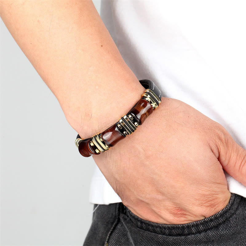 Buddha Stonesタイガーアイ 三竹石 守護パワー レザーブレスレット - image 10