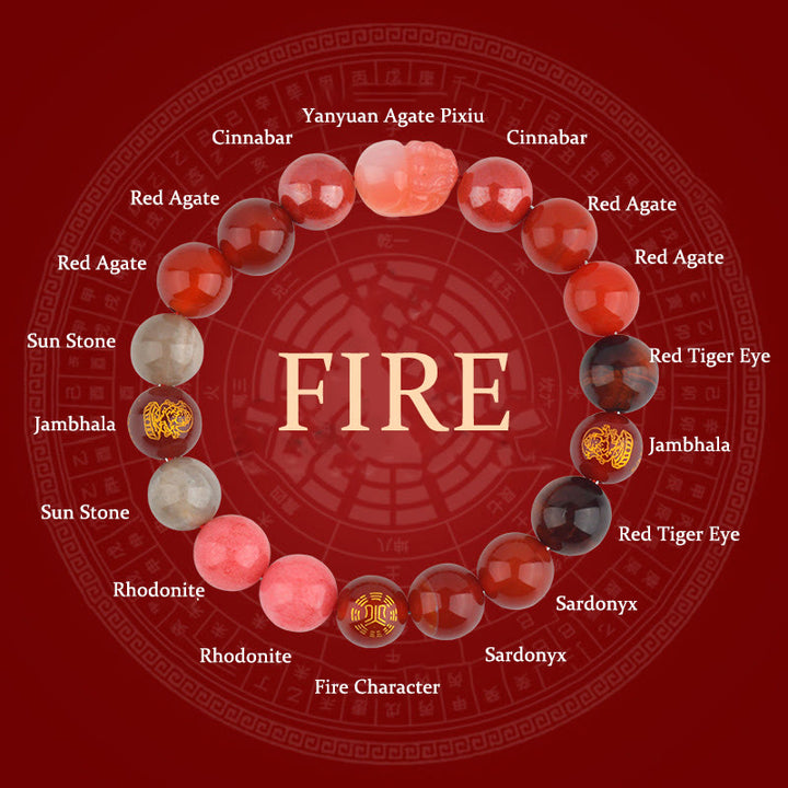Buddha Stones ヒキュウ 水晶 瑪瑙 金運 財運 風水 パワーストーン ブレスレット - ファイア（手首周り：14～16cm） - 12mm - image 21