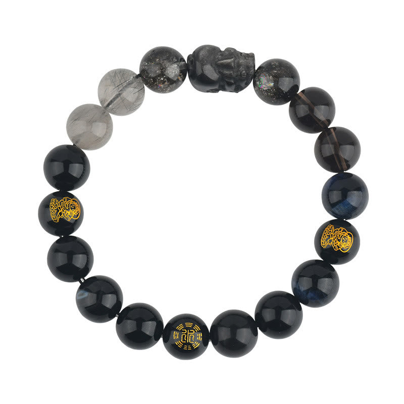 Buddha Stones ヒキュウ 水晶 瑪瑙 金運 財運 風水 パワーストーン ブレスレット