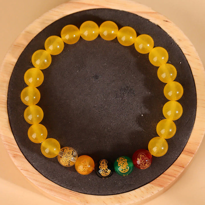 Buddha Stones ミックスストーン 瑪瑙 幸運 癒し ヒーリング パワーストーン ブレスレット