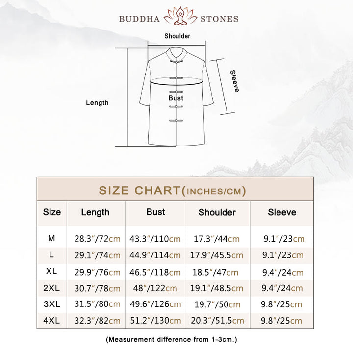 Buddha Stones2個 カエルボタン フーキャラクター ドラゴン 竹の葉 半袖シャツ パンツ メンズセット - image 5