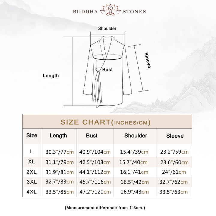 Buddha Stonesシンプル 秋 レースアップ コットンリネン メンズ ジャケットコート 禅服 - image 4