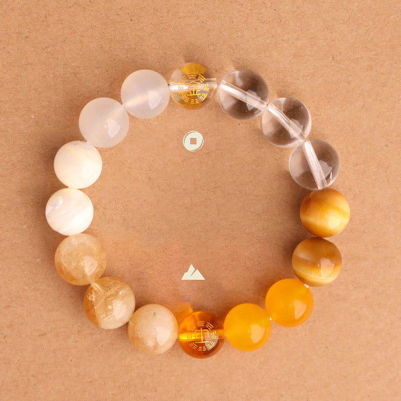 Buddha Stones ブラックオニキス グリーンカルセドニー アクアマリン 開運 知恵 癒し ブレスレット - image 34