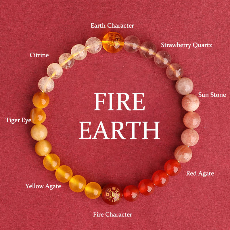 Buddha Stones ブラックオニキス グリーンカルセドニー アクアマリン 開運 知恵 癒し ブレスレット - 火土（手首周り：14～16cm） - 6mm - image 35