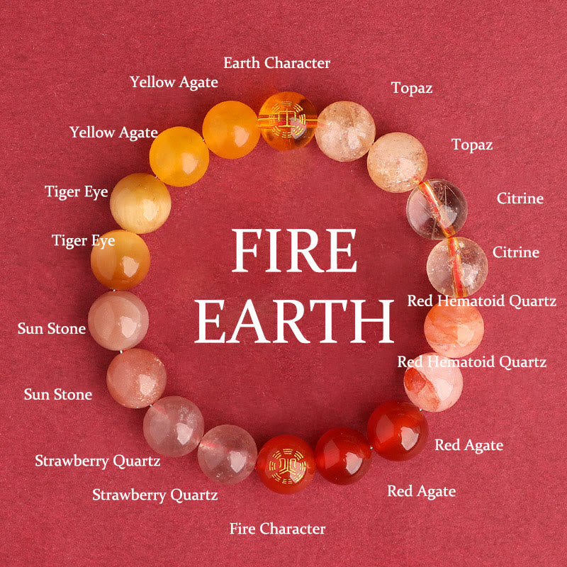 Buddha Stones ブラックオニキス グリーンカルセドニー アクアマリン 開運 知恵 癒し ブレスレット - 火土（手首周り：14～16cm） - 10mm - image 39