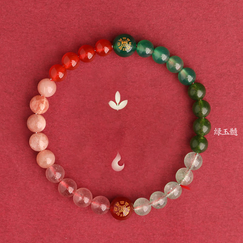 Buddha Stones ブラックオニキス グリーンカルセドニー アクアマリン 開運 知恵 癒し ブレスレット - image 46