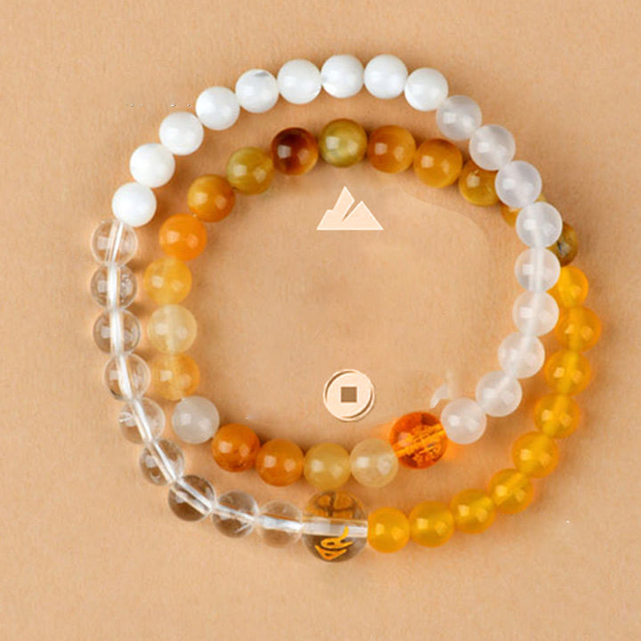 Buddha Stones パール 黒オニキス 白水晶 白瑪瑙 清浄 優雅 エレガント ブレスレット - image 32