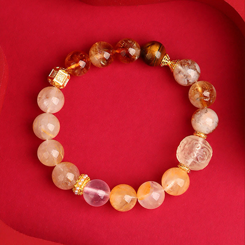 Buddha Stones グリーンファントム ルチルクォーツ グリーングレープ瑪瑙 マラカイト 開運 幸運 ブレスレット - image 25