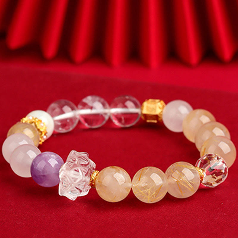 Buddha Stones グリーンファントム ルチルクォーツ グリーングレープ瑪瑙 マラカイト 開運 幸運 ブレスレット - image 21