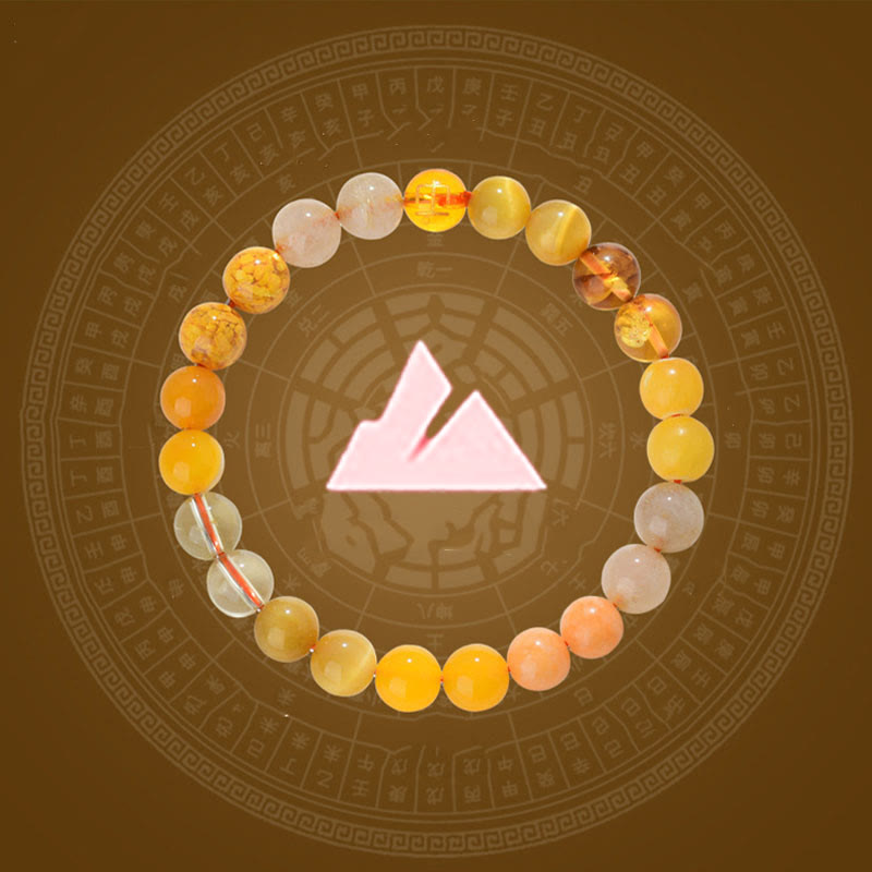 Buddha Stones ルチルクォーツ タイガーアイ 黄瑪瑙 シトリン 金運 開運 幸運 ブレスレット - image 1