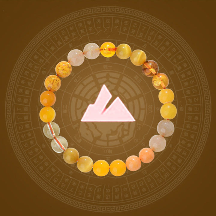 Buddha Stones ルチルクォーツ タイガーアイ 黄瑪瑙 シトリン 金運 開運 幸運 ブレスレット - image 1