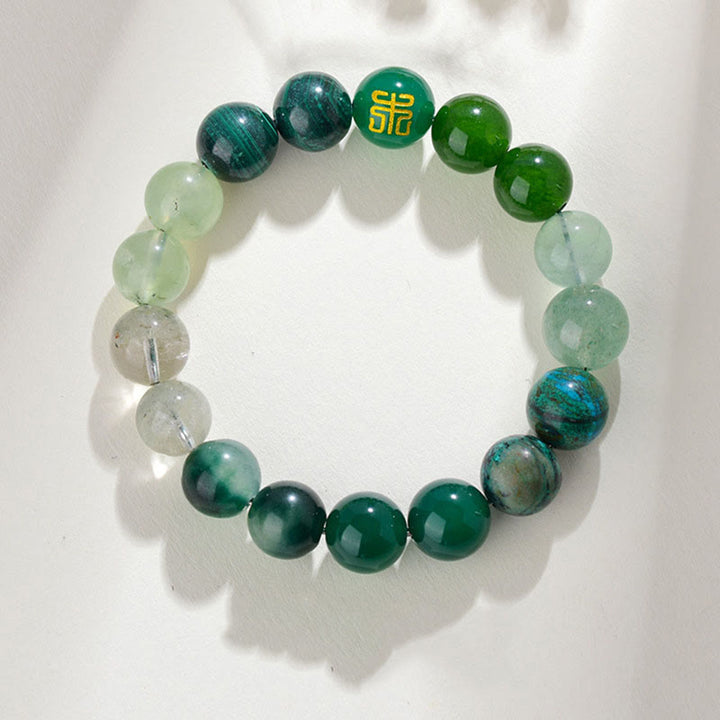 Buddha Stones五行 各種 瑪瑙 水晶 ルチルクォーツ タイガーアイ 黄瑪瑙 シトリン 幸運のブレスレット