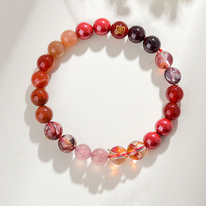 Buddha Stones ルチルクォーツ タイガーアイ 黄瑪瑙 シトリン 金運 開運 幸運 ブレスレット - ファイア（手首周り：14～16cm） - 8mm - image 28