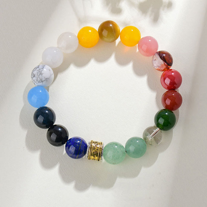 Buddha Stones五行 各種 瑪瑙 水晶 ルチルクォーツ タイガーアイ 黄瑪瑙 シトリン 幸運のブレスレット