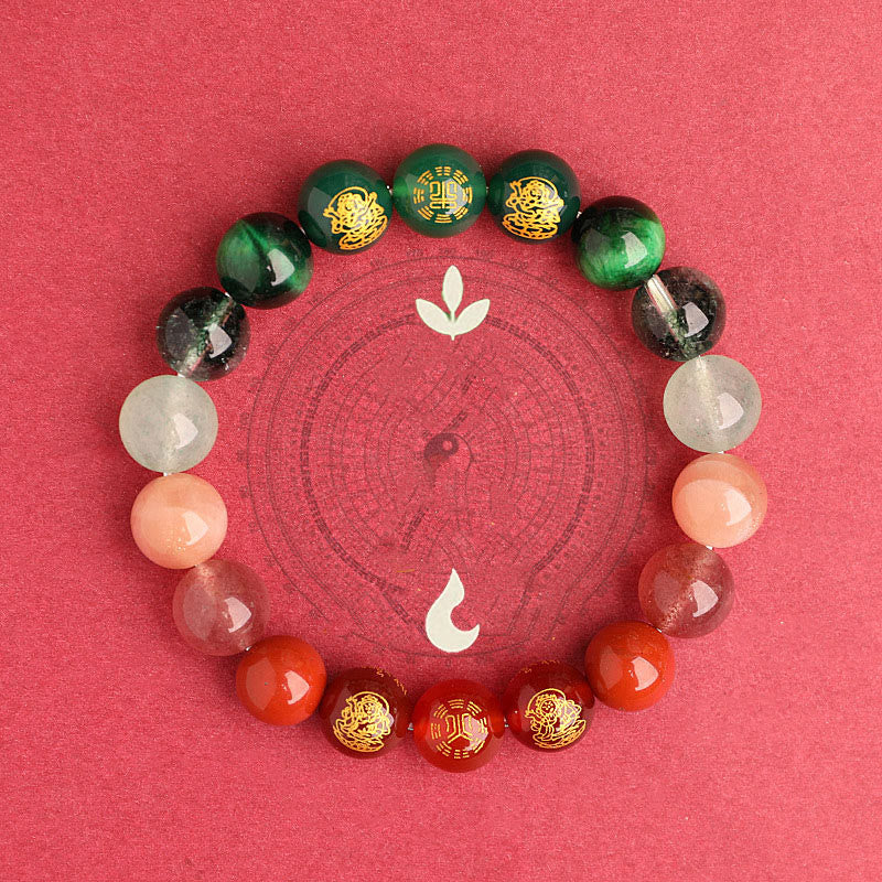 Buddha Stones 南赤瑪瑙 ストロベリークォーツ 太陽石 恋愛 成功 幸運 ブレスレット