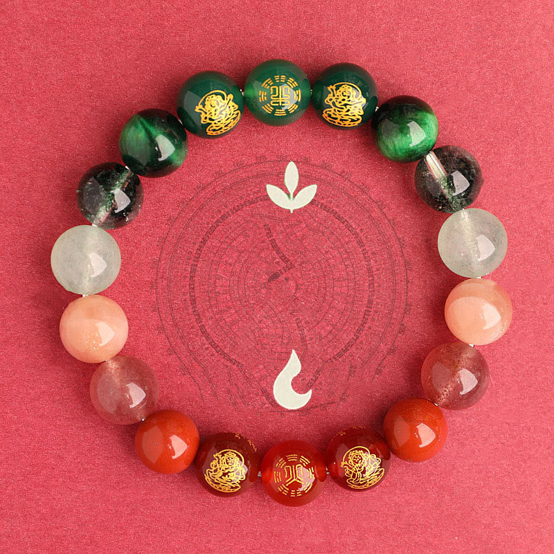 Buddha Stones 南赤瑪瑙 ストロベリークォーツ 太陽石 恋愛 成功 幸運 ブレスレット - image 26