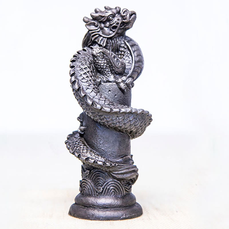 Buddha Stones手作り 飛龍 柱周り 鉄粉 錆 鋳造 樹脂 像 家の装飾 - image 22