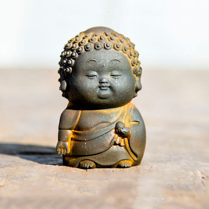 Buddha Stones小型 立位 横臥位 座位 かわいい 仏像 鉄粉 錆 鋳造 樹脂 像 室内装飾