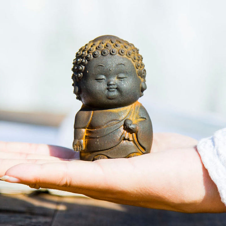 Buddha Stones小型 立位 横臥位 座位 かわいい 仏像 鉄粉 錆 鋳造 樹脂 像 室内装飾