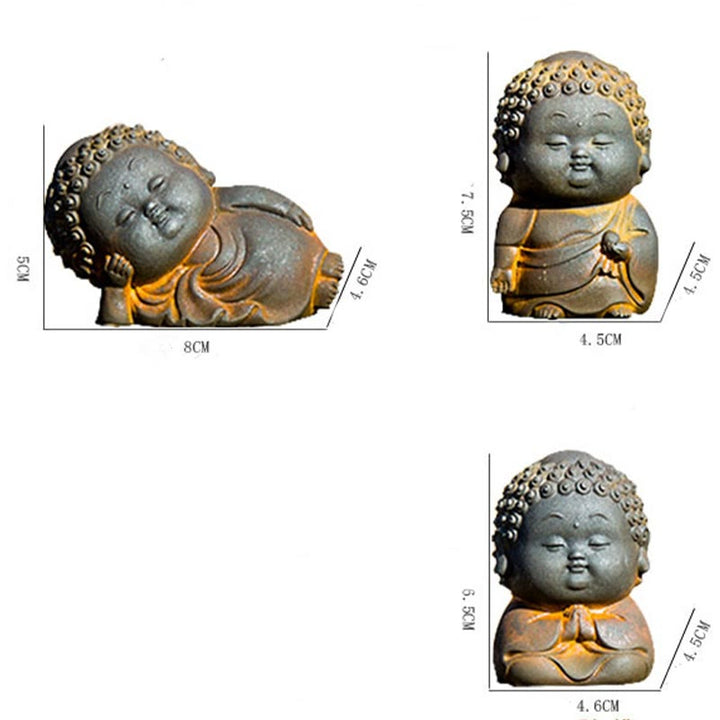 Buddha Stones小型 立位 横臥位 座位 かわいい 仏像 鉄粉 錆 鋳造 樹脂 像 室内装飾